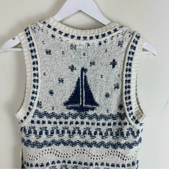 NWT Pilcro Sweater Vest Sailboats - Picture 8 of 9
